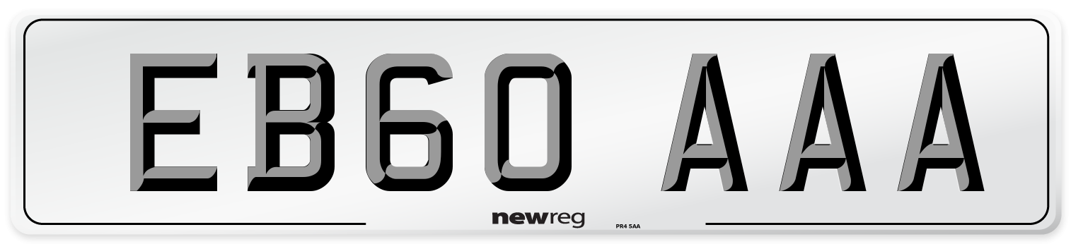 EB60 AAA Number Plate from New Reg